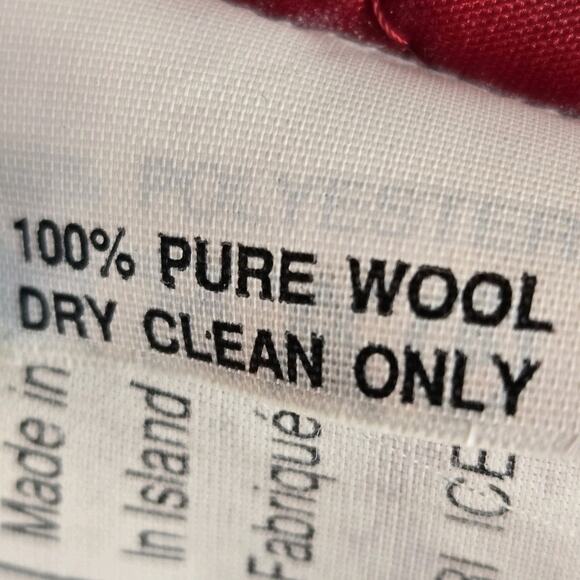 Vintage Alafoss 100% Wool Coat Icelandic Medium Oversized Aztec Southwestern Red - Picture 12 of 14